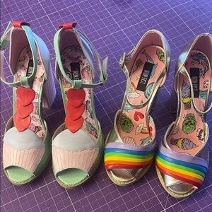 Iron Fist Multicolor Heart and Rainbow Heels
